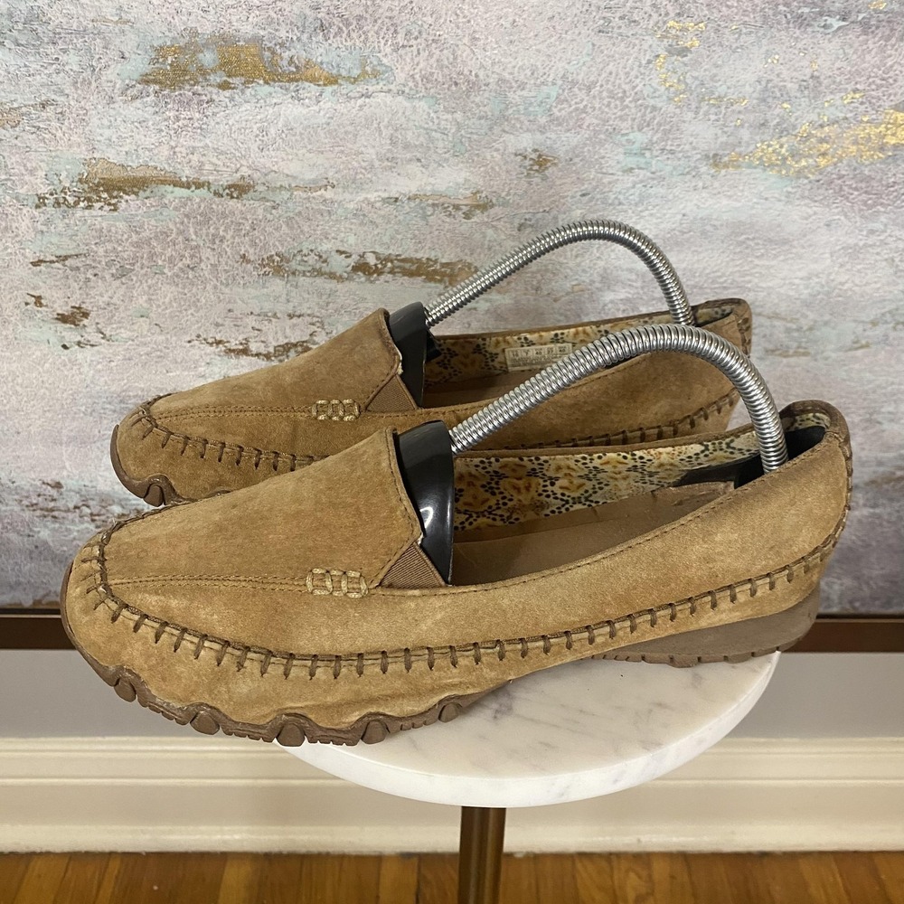 Skechers Relaxed Fit Shoes Womens Size 10 Brown Leather Moccasin Flats SN 48930